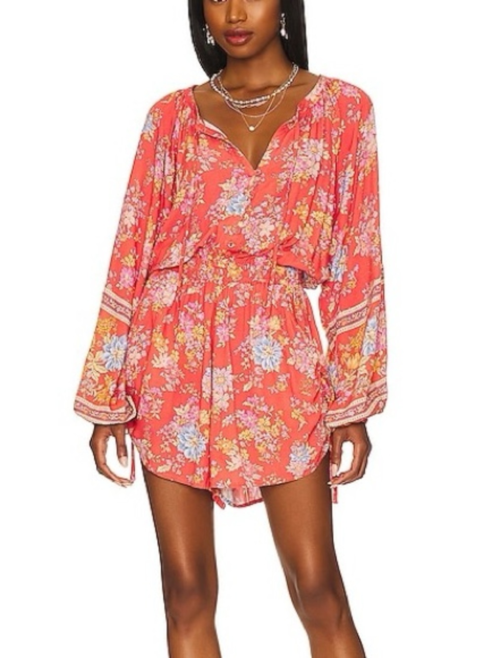 Spell Meadowland Romper Small Red Multi Floral